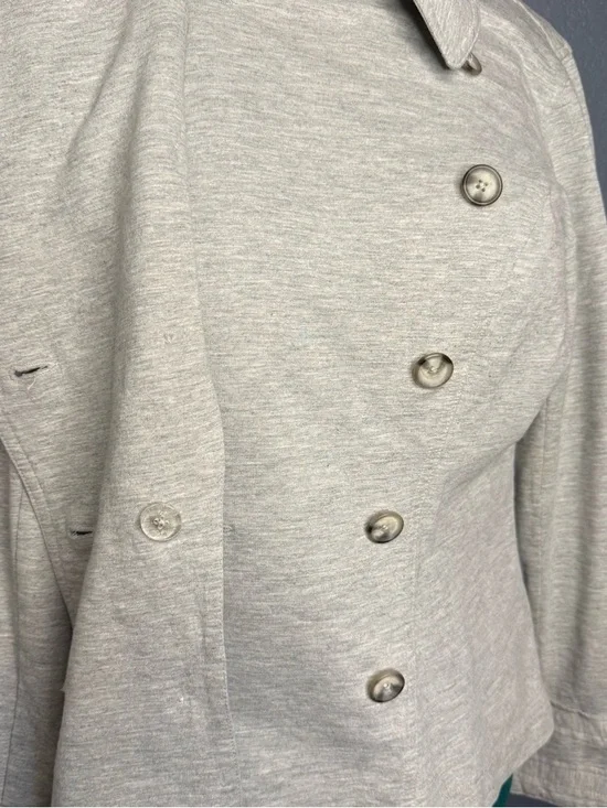 Cabi XL Women’s Double-Breasted Light Gray Jacket Military Style Jacket Soft - Picture 13 of 15